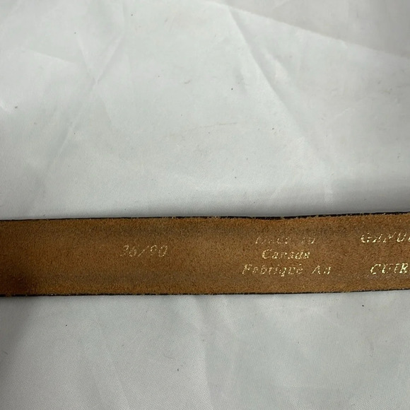 VINTAGE 90’s Croc Effect Genuine Leather Belt Mocha Brown Made in Canada Size 36 - Picture 6 of 10
